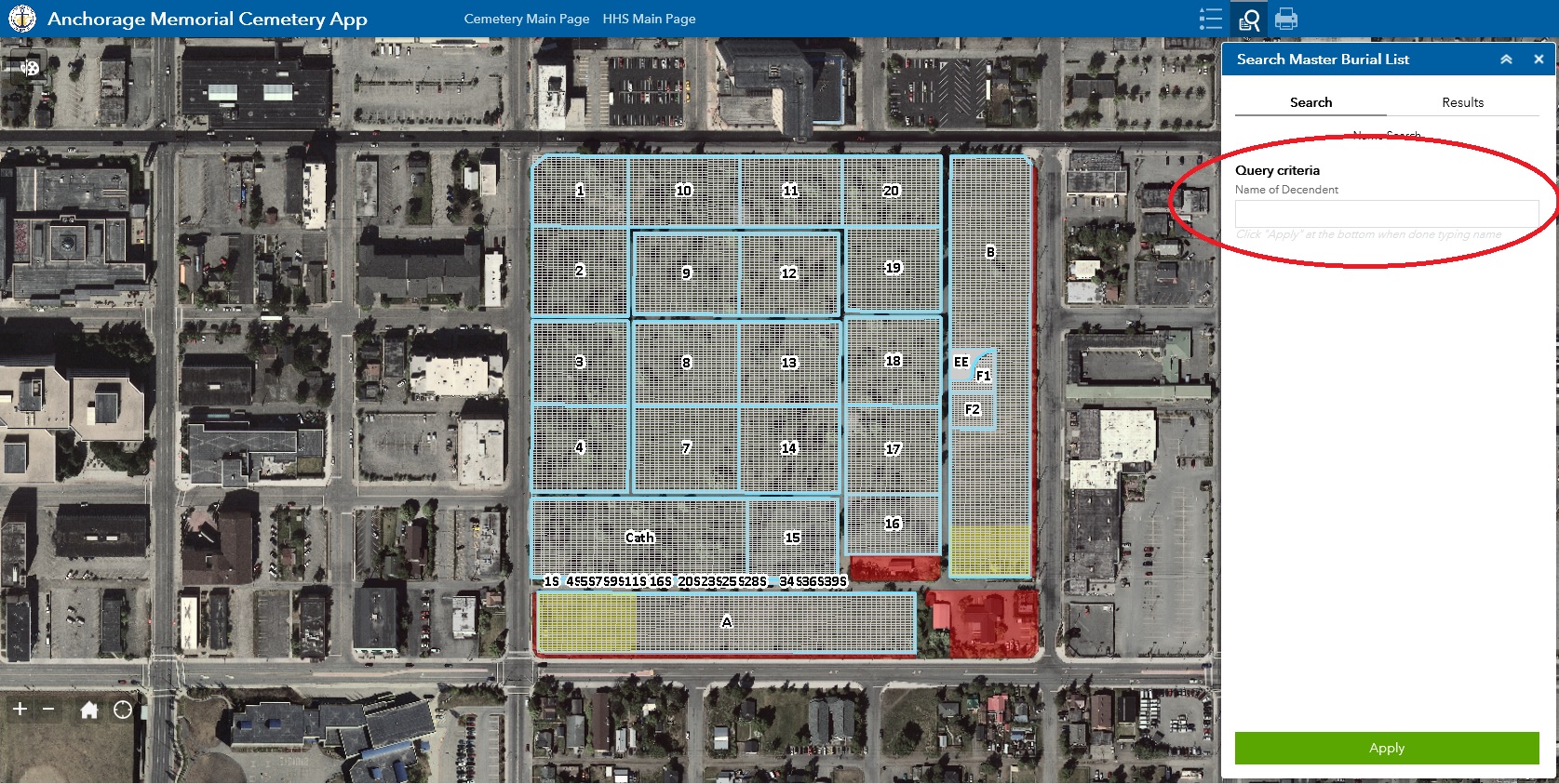 Memorial Cemetery Master Burial List